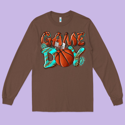 Game Day Leopard Basketball Long Sleeve Tee Designed By Nancycooperartshop