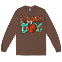 Chestnut Game day leopard basketball Long Sleeve Tee - NancyCooperArtShop