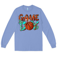 Colony Blue Game day leopard basketball Long Sleeve Tee - NancyCooperArtShop