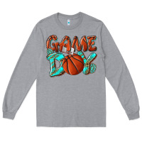 Heather Grey Game day leopard basketball Long Sleeve Tee - NancyCooperArtShop