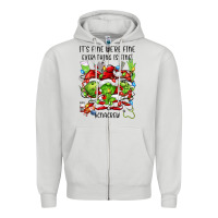 Dove Grey its fine were fine everything is fine cnacrew Zipper Hoodie - FaDigitalArtStudio