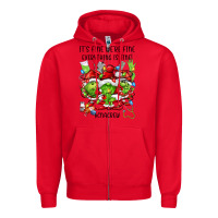 Red its fine were fine everything is fine cnacrew Zipper Hoodie - FaDigitalArtStudio