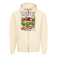Sandshell its fine were fine everything is fine cnacrew Zipper Hoodie - FaDigitalArtStudio