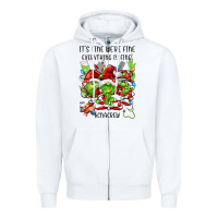 White its fine were fine everything is fine cnacrew Zipper Hoodie - FaDigitalArtStudio
