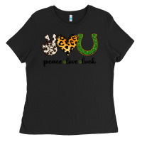 Black Peace Love Luck Ladies Tee - Jasminsmagicworld