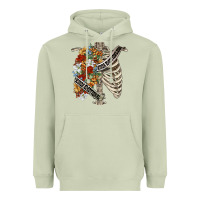 Kinda Emotionless Kinda Emotional Skeleton Chest Heavyweight Hoodie | Teevron