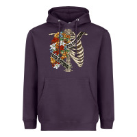 Plum kinda emotionless kinda emotional skeleton chest Heavyweight Hoodie - FaDigitalArtStudio