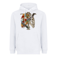 White kinda emotionless kinda emotional skeleton chest Heavyweight Hoodie - FaDigitalArtStudio