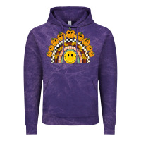 Cloud Purple fall smiley face groovy rainbow Vintage Hoodie - BarkalooDesign