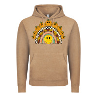 Vintage Coffee fall smiley face groovy rainbow Vintage Hoodie - BarkalooDesign