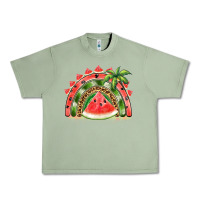 Oil Green watermelon slice  rainbow Urban Heavy Tee - BarkalooDesign