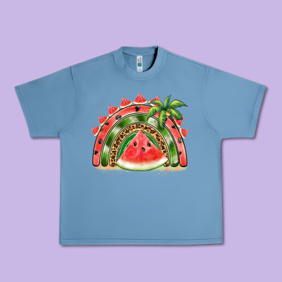 Watermelon Slice  Rainbow Urban Heavy Tee Designed By Barkaloodesign
