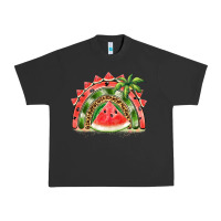 Pigment Black watermelon slice  rainbow Urban Heavy Tee - BarkalooDesign