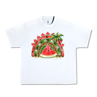 White watermelon slice  rainbow Urban Heavy Tee - BarkalooDesign