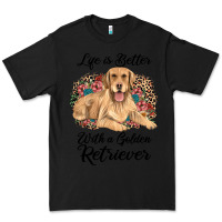 Black life is better with a golden retriever Premium Tee - JahusDesignShop