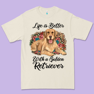 Life Is Better With A Golden Retriever Premium Tee Designed By Jahusdesignshop