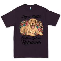 Plum life is better with a golden retriever Premium Tee - JahusDesignShop