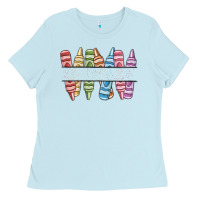 Baby Blue custom crayons Ladies Tee - MaliasSmallBusiness