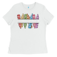 White custom crayons Ladies Tee - MaliasSmallBusiness