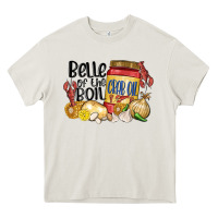 Cream belle of the boil crab oil Heavy Core Tee - MaliasSmallBusiness