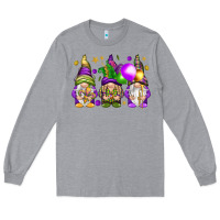 Heather Grey Mardi Gras gnomes Long Sleeve Tee - NancyCooperArtShop
