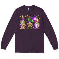 Plum Mardi Gras gnomes Long Sleeve Tee - NancyCooperArtShop