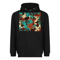 Serape Turquoise Glitter Cowhide  Tooled Leather  Tumbler Heavyweight Hoodie | Teevron