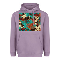Lavender Serape Turquoise Glitter Cowhide  Tooled Leather  Tumbler Heavyweight Hoodie - FaDigitalArtStudio