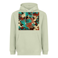 Matcha Serape Turquoise Glitter Cowhide  Tooled Leather  Tumbler Heavyweight Hoodie - FaDigitalArtStudio