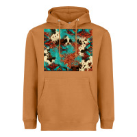 Meerkat Serape Turquoise Glitter Cowhide  Tooled Leather  Tumbler Heavyweight Hoodie - FaDigitalArtStudio