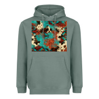 Sage Serape Turquoise Glitter Cowhide  Tooled Leather  Tumbler Heavyweight Hoodie - FaDigitalArtStudio