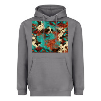 Storm Serape Turquoise Glitter Cowhide  Tooled Leather  Tumbler Heavyweight Hoodie - FaDigitalArtStudio