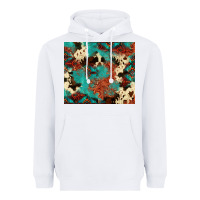 White Serape Turquoise Glitter Cowhide  Tooled Leather  Tumbler Heavyweight Hoodie - FaDigitalArtStudio