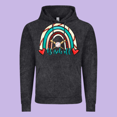 Baseball Rainbow Vintage Hoodie Designed By Ranaportraitstore