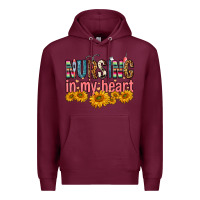 Burgundy Nursing In My Heart Premium Hoodie - FaDigitalArtStudio