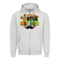 Dove Grey Viva Mexico Zipper Hoodie - FaDigitalArtStudio