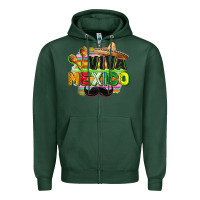 Sports Green Viva Mexico Zipper Hoodie - FaDigitalArtStudio