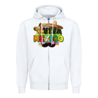 White Viva Mexico Zipper Hoodie - FaDigitalArtStudio