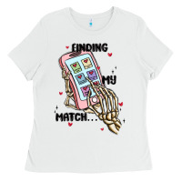 White finding my match Ladies Tee - MaliasSmallBusiness