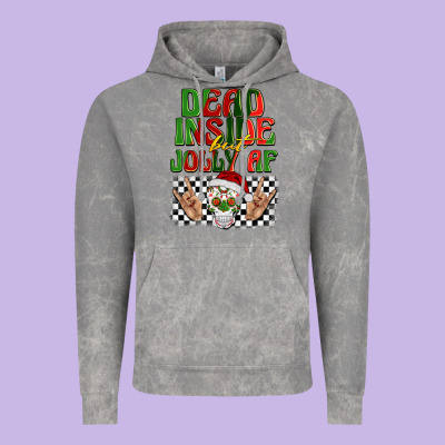Dead Inside But Jolly Af Vintage Hoodie Designed By Barkaloodesign