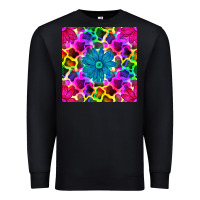 Black neon cowhide with flower seamless pattern Premium Sweatshirt - BundleAndBundleShop