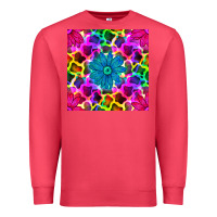 Cardinal neon cowhide with flower seamless pattern Premium Sweatshirt - BundleAndBundleShop