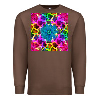 Chestnut neon cowhide with flower seamless pattern Premium Sweatshirt - BundleAndBundleShop