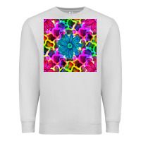 Dove Grey neon cowhide with flower seamless pattern Premium Sweatshirt - BundleAndBundleShop