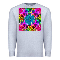 Heather Grey neon cowhide with flower seamless pattern Premium Sweatshirt - BundleAndBundleShop