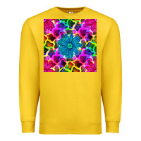 Lemon neon cowhide with flower seamless pattern Premium Sweatshirt - BundleAndBundleShop