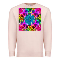 Pale Pink neon cowhide with flower seamless pattern Premium Sweatshirt - BundleAndBundleShop