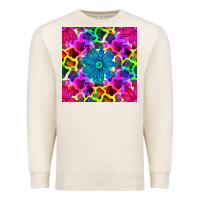 Sandshell neon cowhide with flower seamless pattern Premium Sweatshirt - BundleAndBundleShop