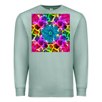 Seafoam neon cowhide with flower seamless pattern Premium Sweatshirt - BundleAndBundleShop