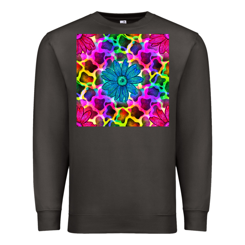 Neon Cowhide With Flower Seamless Pattern Premium Sweatshirt by BundleAndBundleShop | Teevron
